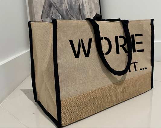 Front of bag shows off a big statement with stylish matte black lettering 